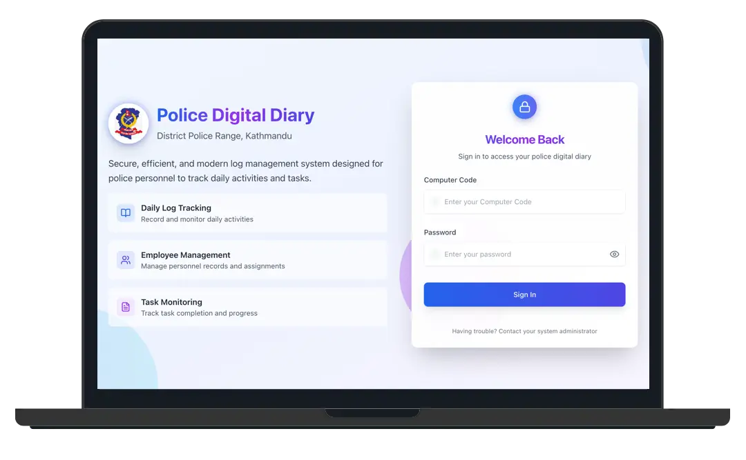Nepal Police Digital Diary screenshot